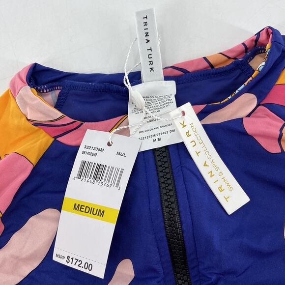 Trina Turk Multi Breeze One Piece Swimsuit  Medium - Picture 7 of 8